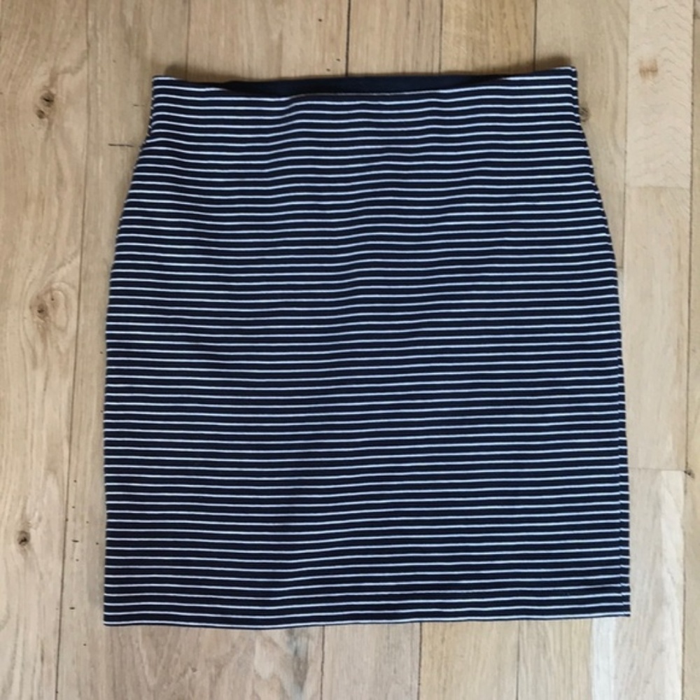 Loft Black & White Striped Skirt
